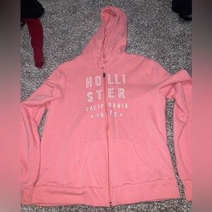 Pink Hollister Zip Up Sweatshirt Size L